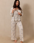 Bleu Toile Tie-Top Long-Sleeve Women’s Sleep Set
