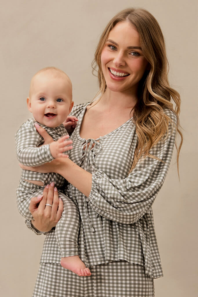 Green Gingham Pajamas Women | Long-Sleeve Gingham Pajama Set