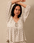 Thistle Block Tie-Top Long-Sleeve Women’s Sleep Sets