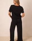 Black Short-Sleeve Women’s Sleep Set