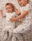 Bleu Toile Short-Sleeve Toddler Sleep Set