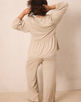 Flax Tie-Top Long-Sleeve Women’s Sleep Set