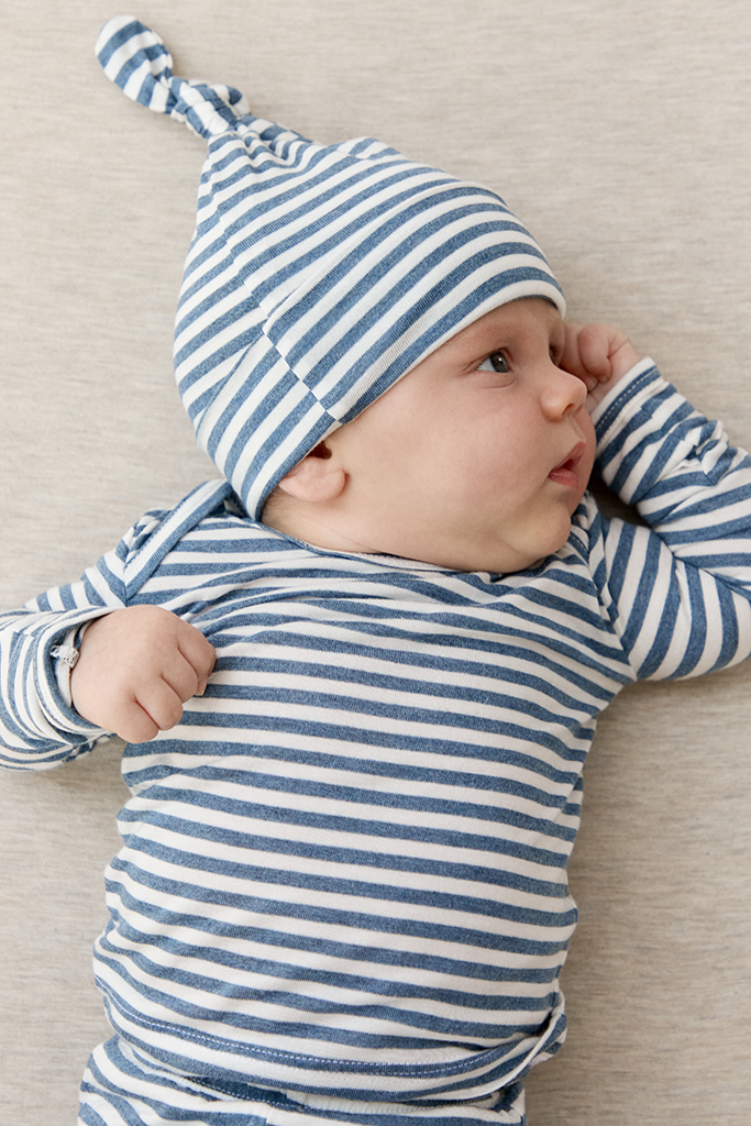 Solly Baby Chambray Stripe Knotted Hat