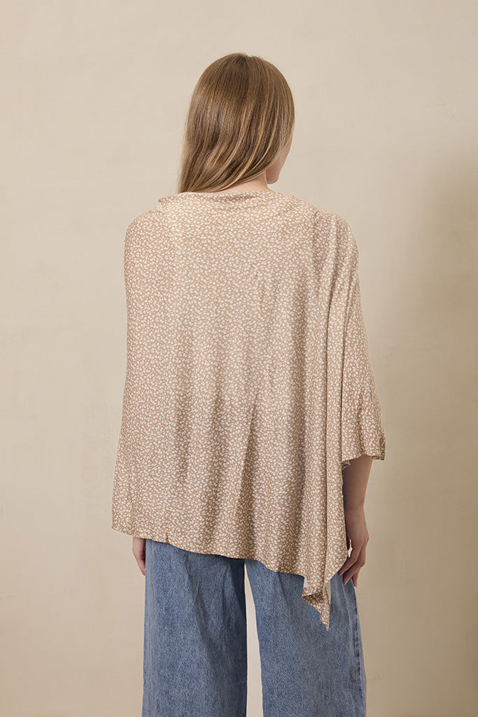 Cream Floral Nursing Cover