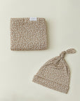 Cream Floral Swaddle + Hat Set