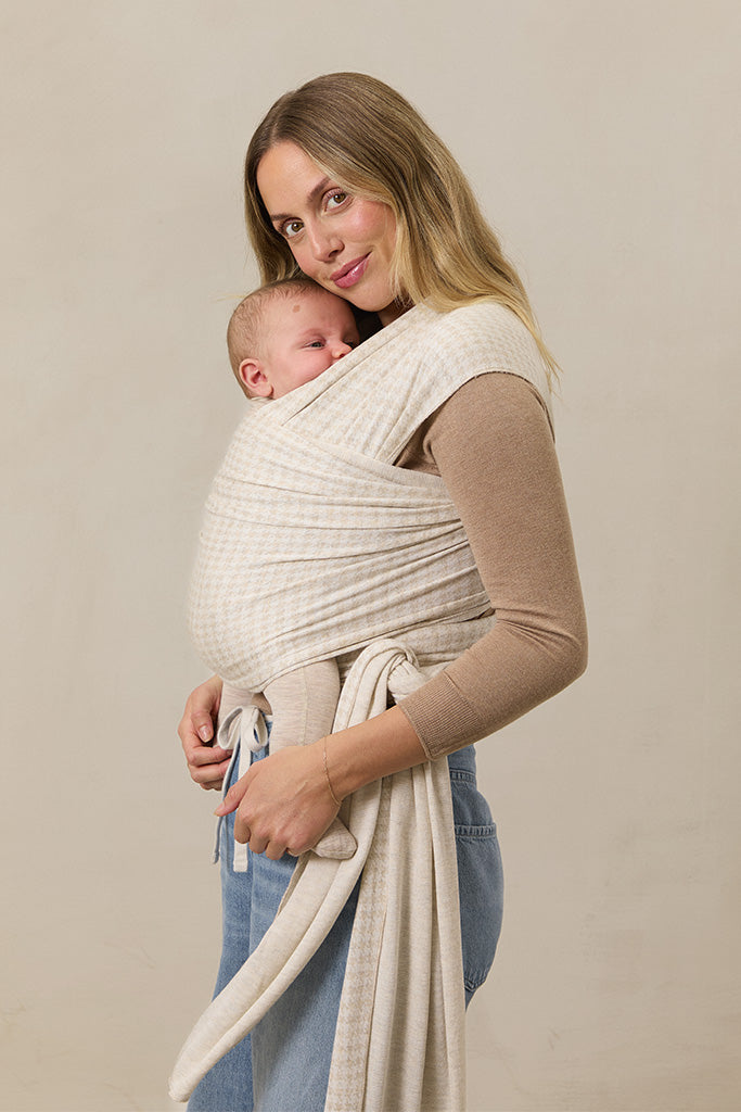 BABY WRAP Cream Houndstooth Baby Wraps Solly Baby