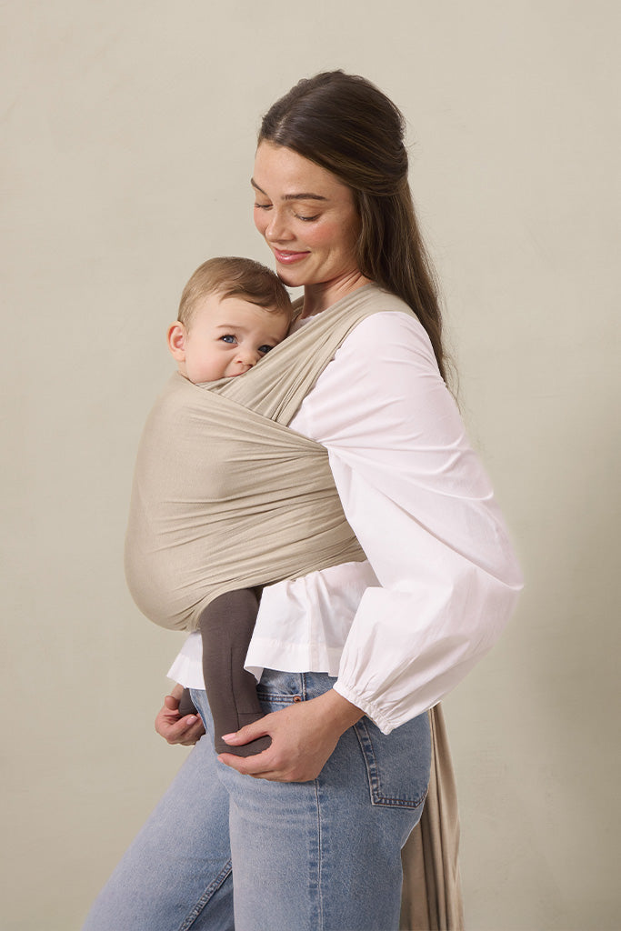 Taupe Baby Wrap Carrier | Newborn Ready | Beige | TENCEL™ Modal 
