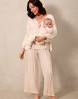 Blush Floret Tie-Top Long-Sleeve Women’s Sleep Set