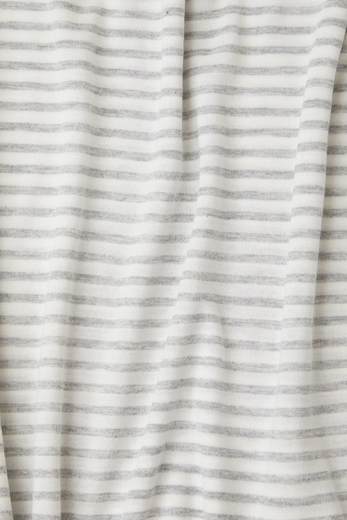 Natural &amp; Grey Stripe Crib Sheet