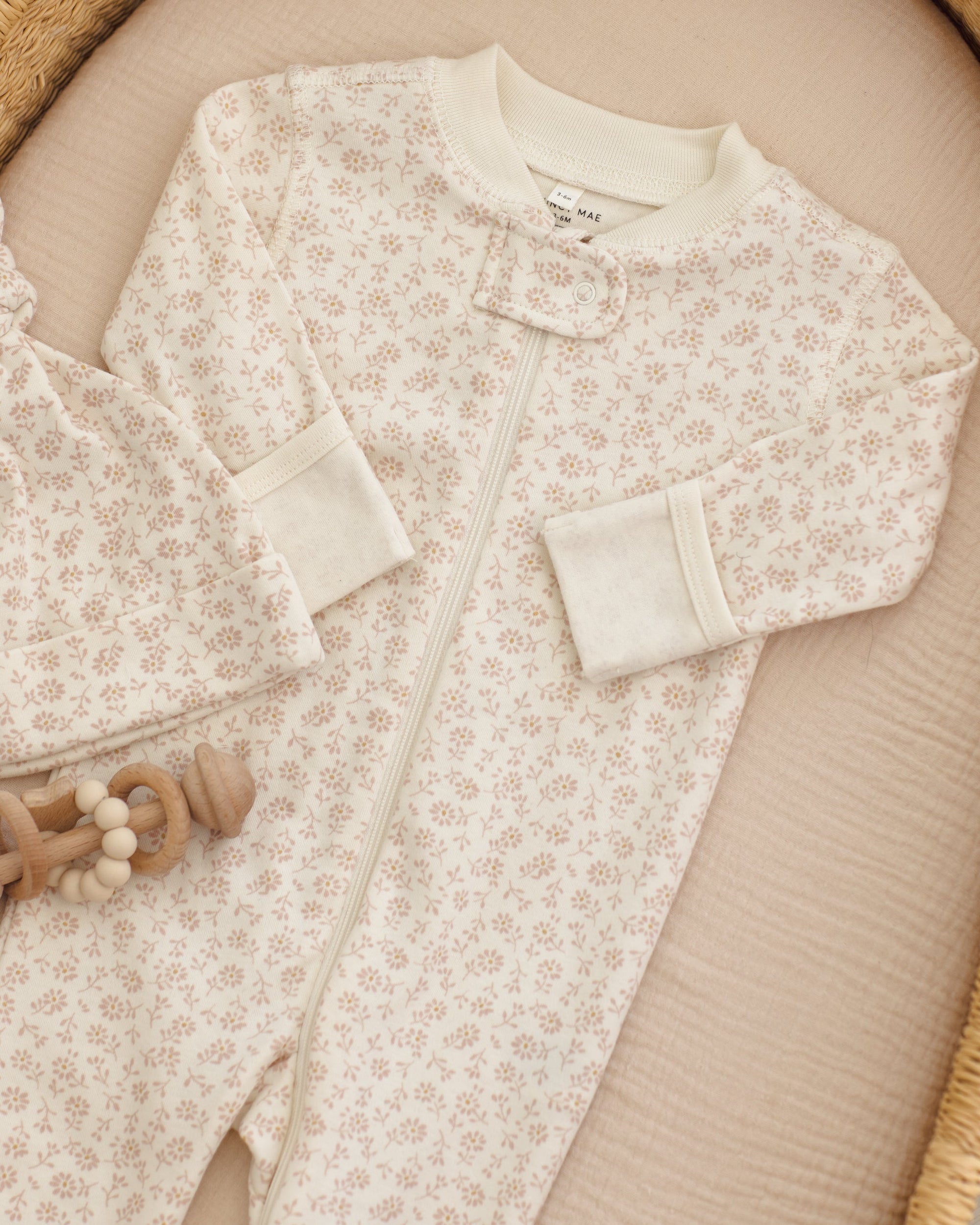 Zip Longsleeve Sleeper Footie Ditsy