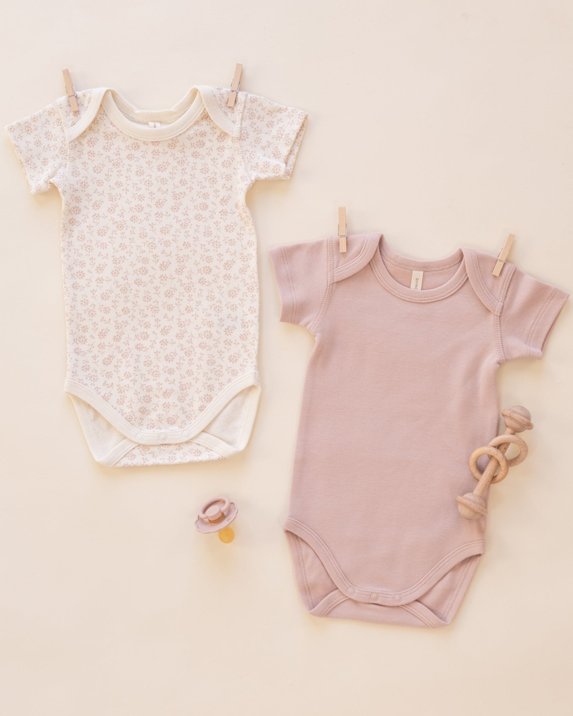 Short Sleeve Bodysuit Pack Ditsy, Blush