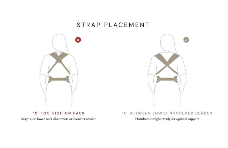 I’m experiencing some back pain/shoulder tension when I wear my carrier. How do I fix that?