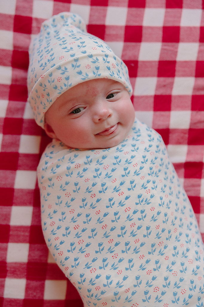 Solly Baby Fern Chequer Knotted Hat