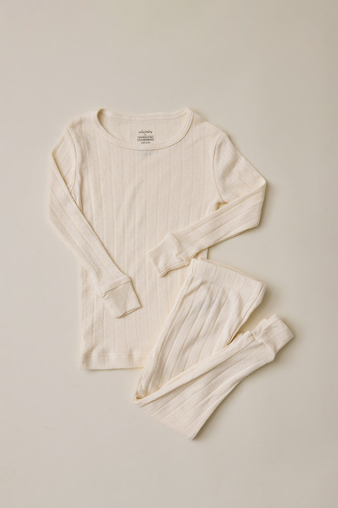 Cream Pointelle Toddler Sleep Set