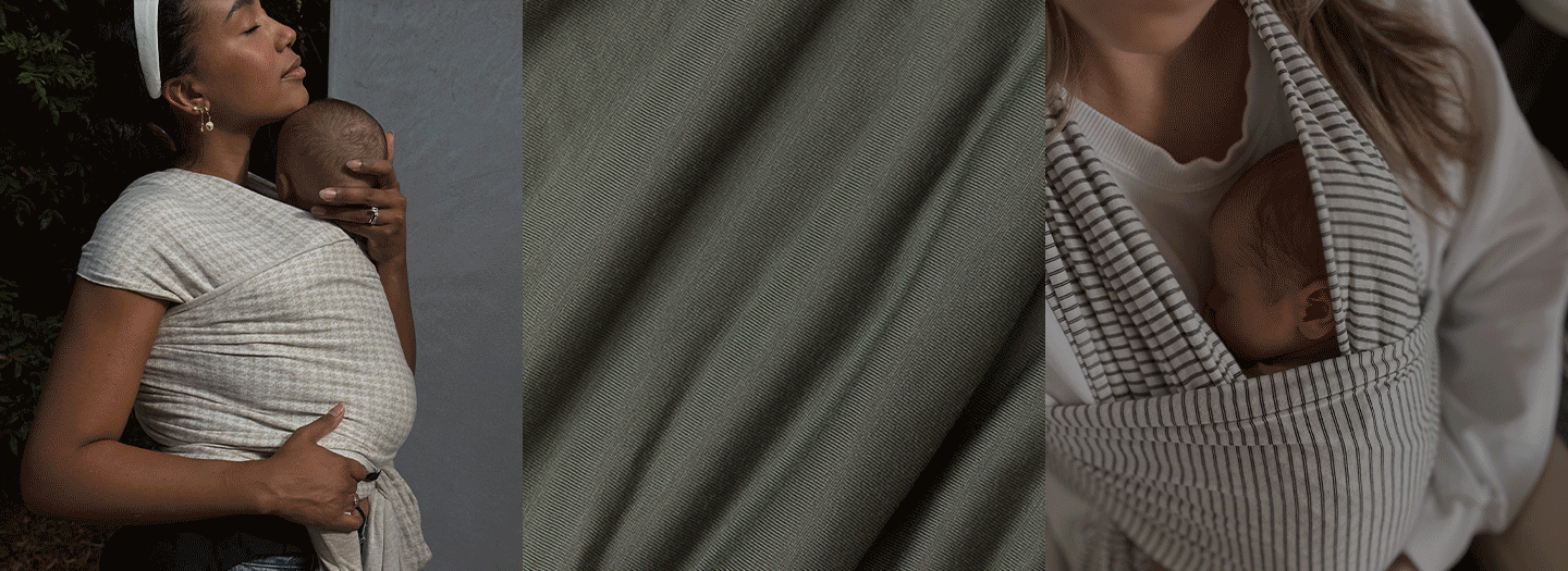 Range of moms wearing their babies in the Solly Baby Wrap