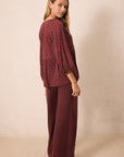 Midnight Daisy Tie-Top Long-Sleeve Women’s Sleep Set