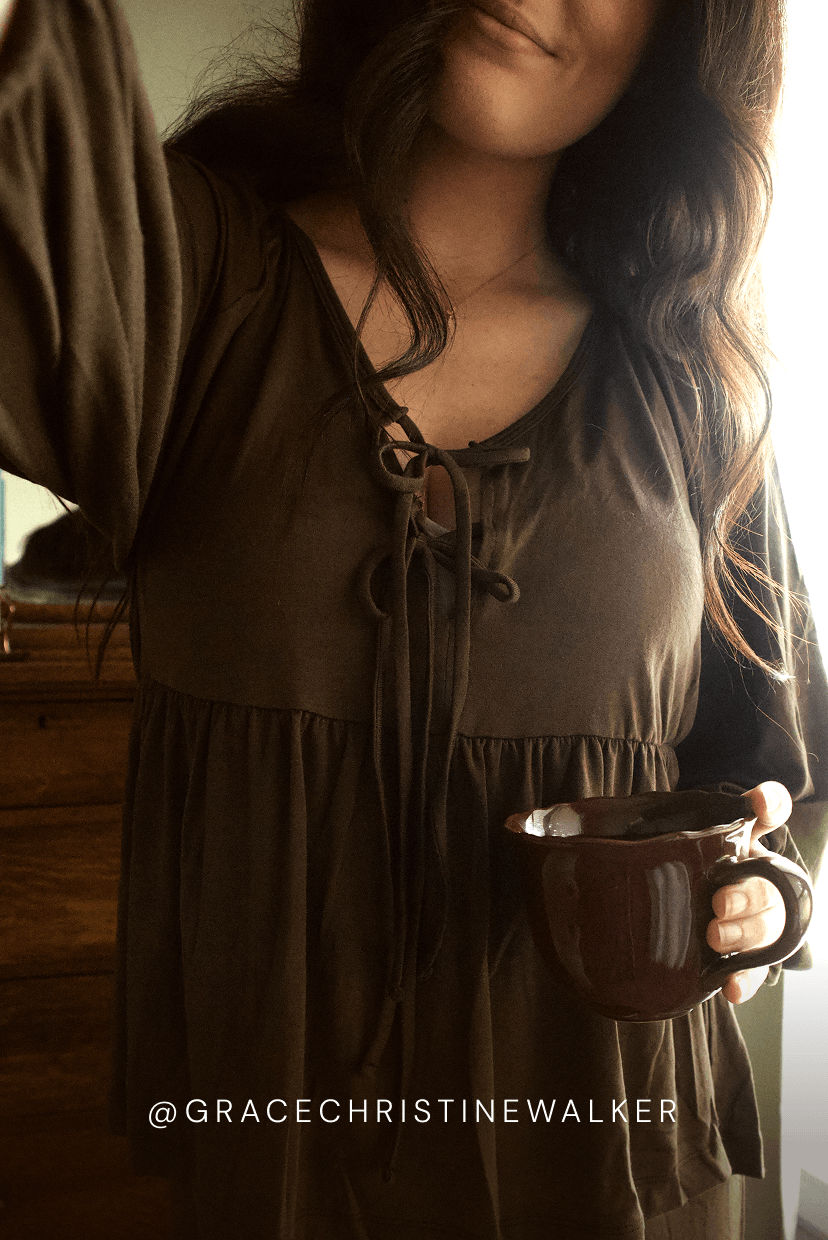 Cacao Tie-Top Long-Sleeve Women’s Sleep Set
