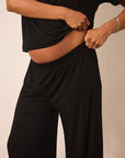 Black Short-Sleeve Women’s Sleep Set