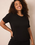 Black Short-Sleeve Women’s Sleep Set