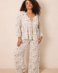 Bleu Toile Tie-Top Long-Sleeve Women’s Sleep Set