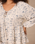 Bleu Toile Tie-Top Long-Sleeve Women’s Sleep Set