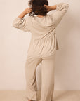 Flax Tie-Top Long-Sleeve Women’s Sleep Set