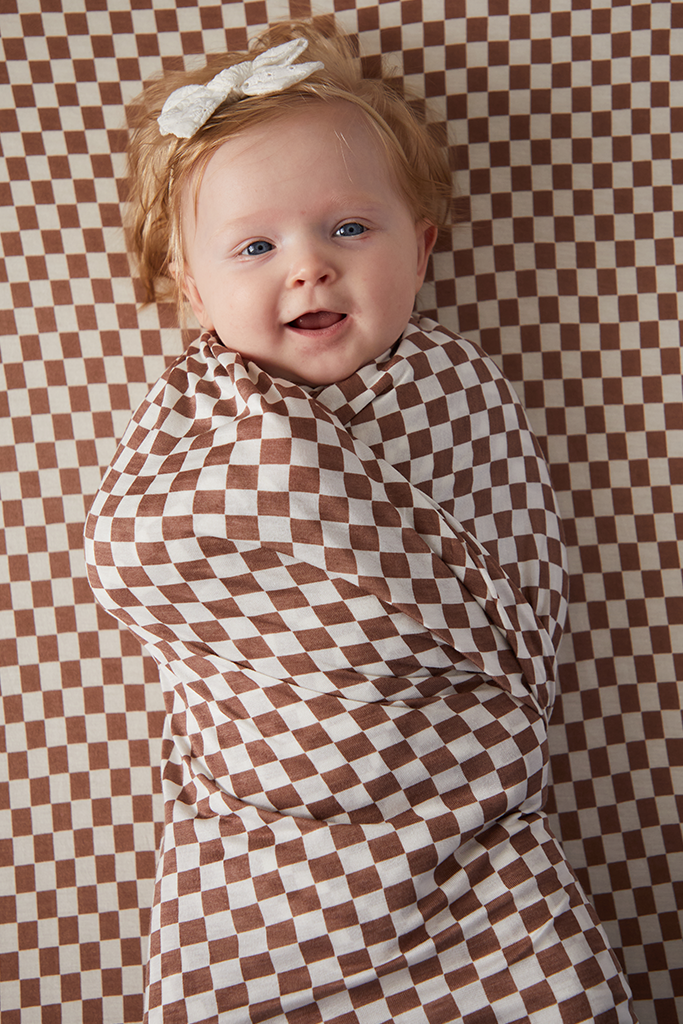 Mocha Chequer Swaddle