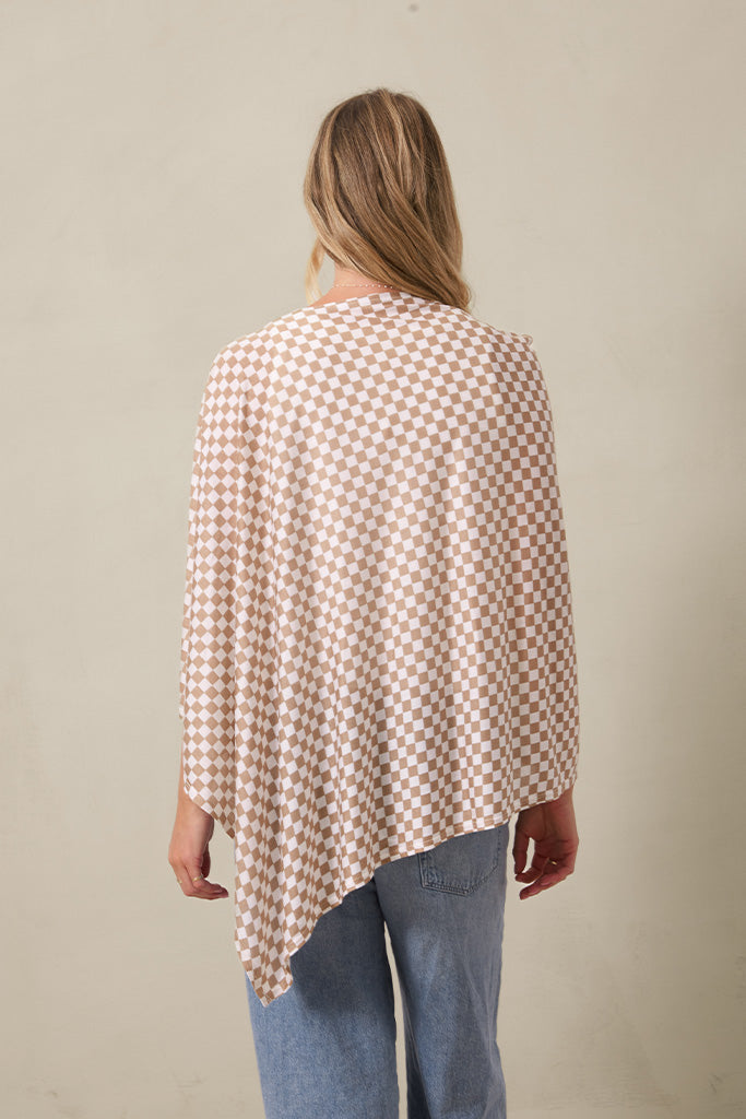 Almondine Chequer Nursing Cover