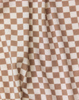 Almondine Chequer Swaddle + Hat Set