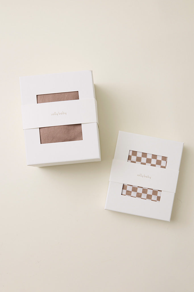 Almondine Chequer Wrap + Soft Carrier Bundle