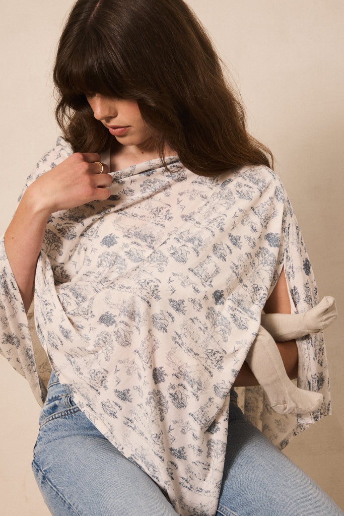 Bleu Toile Nursing Cover