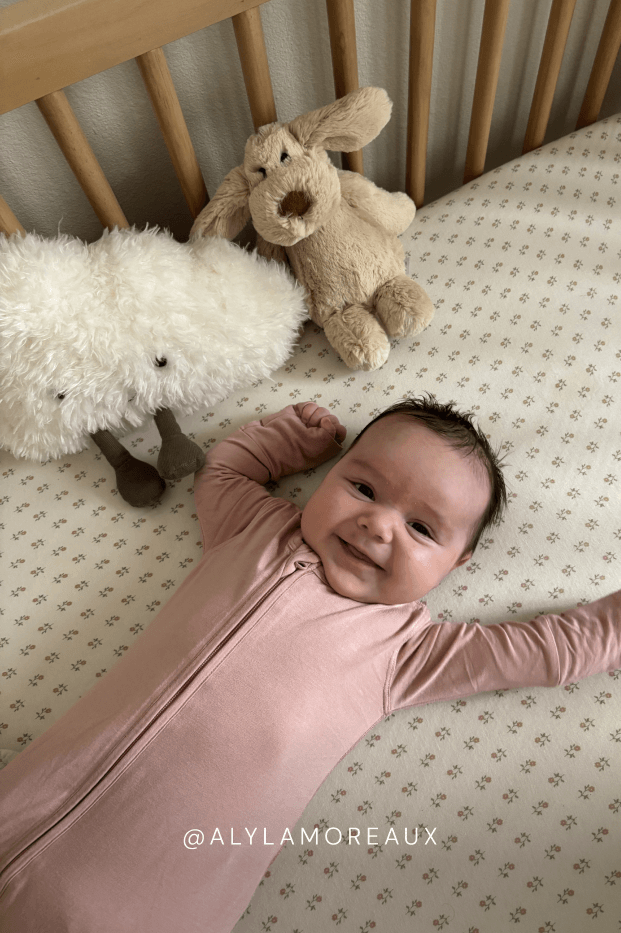 Blush Floret Crib Sheet