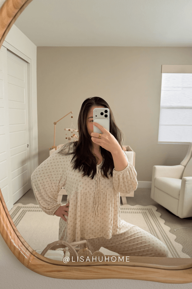 Preorder | Blush Floret Tie-Top Long-Sleeve Women's Sleep Set