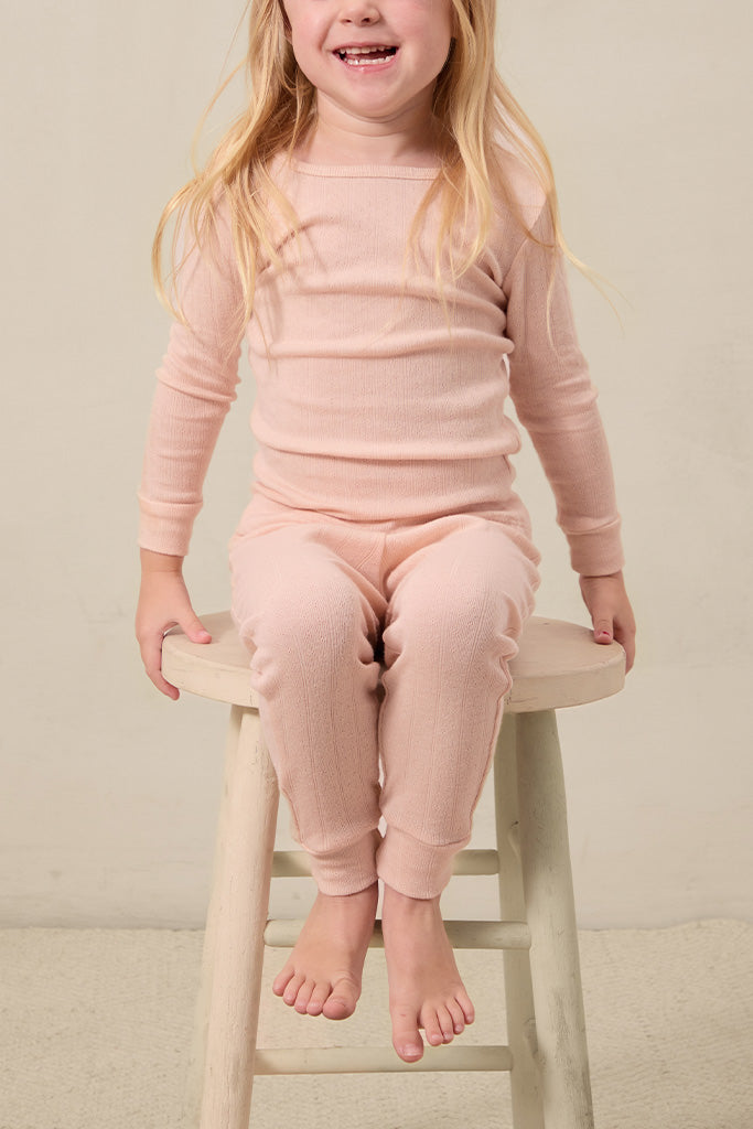 Blush Pointelle Toddler Sleep Set