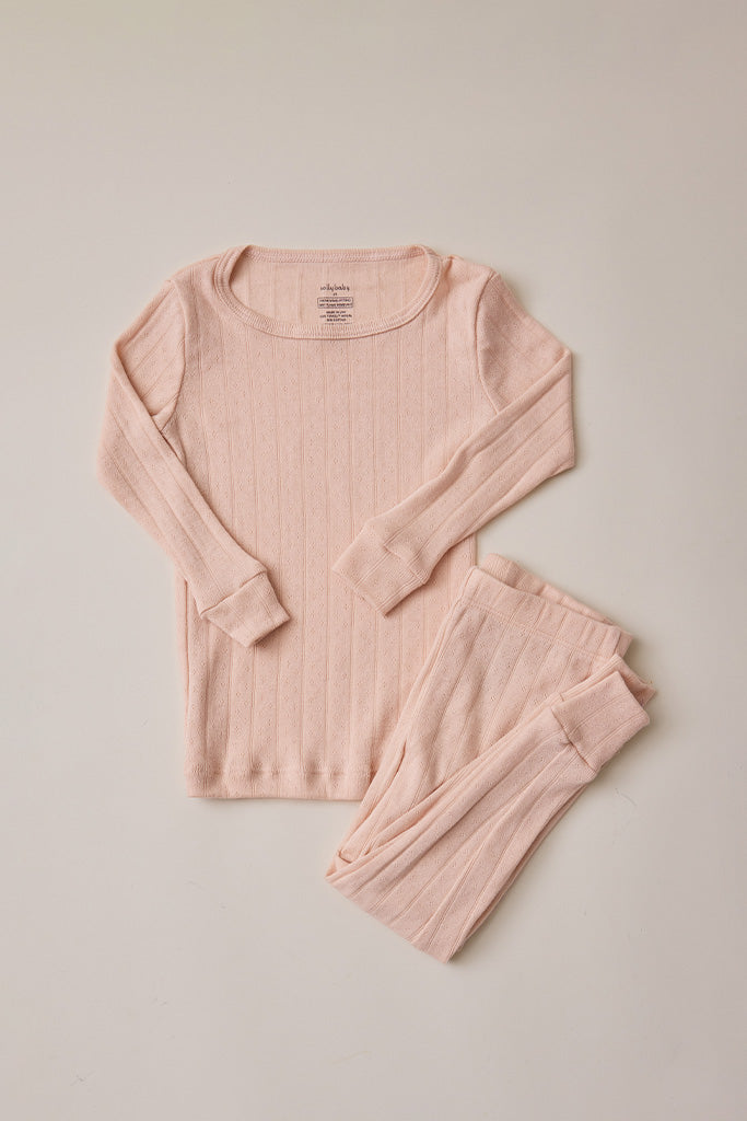 Blush Pointelle Toddler Sleep Set