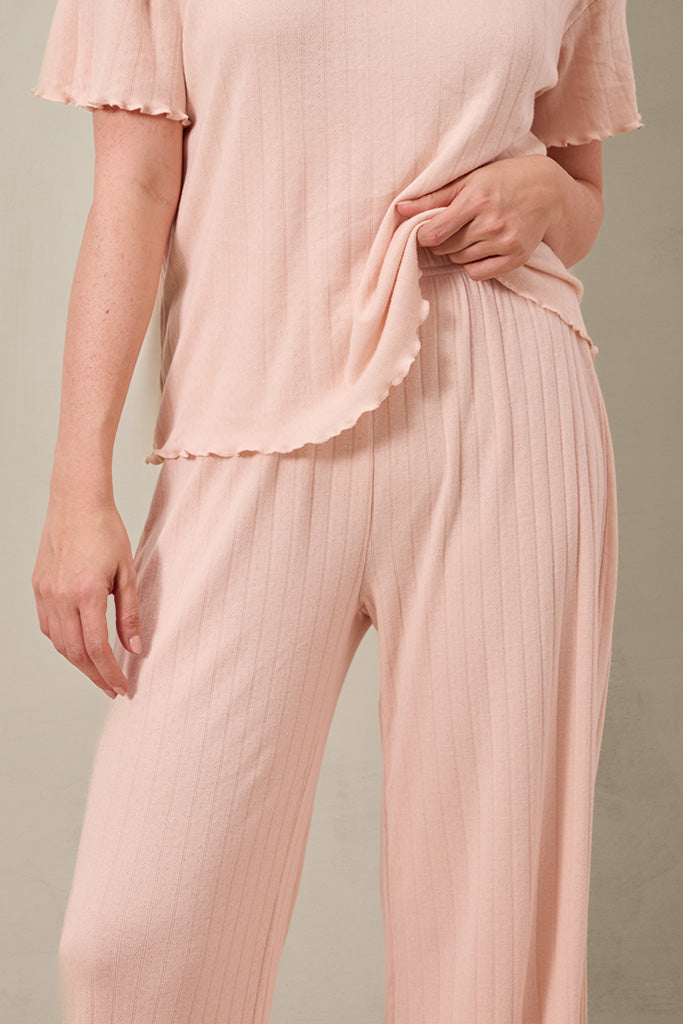 Blush Pointelle Short-Sleeve Women’s Sleep Set