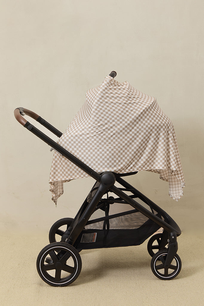 Cream Chequer Nursing Cover