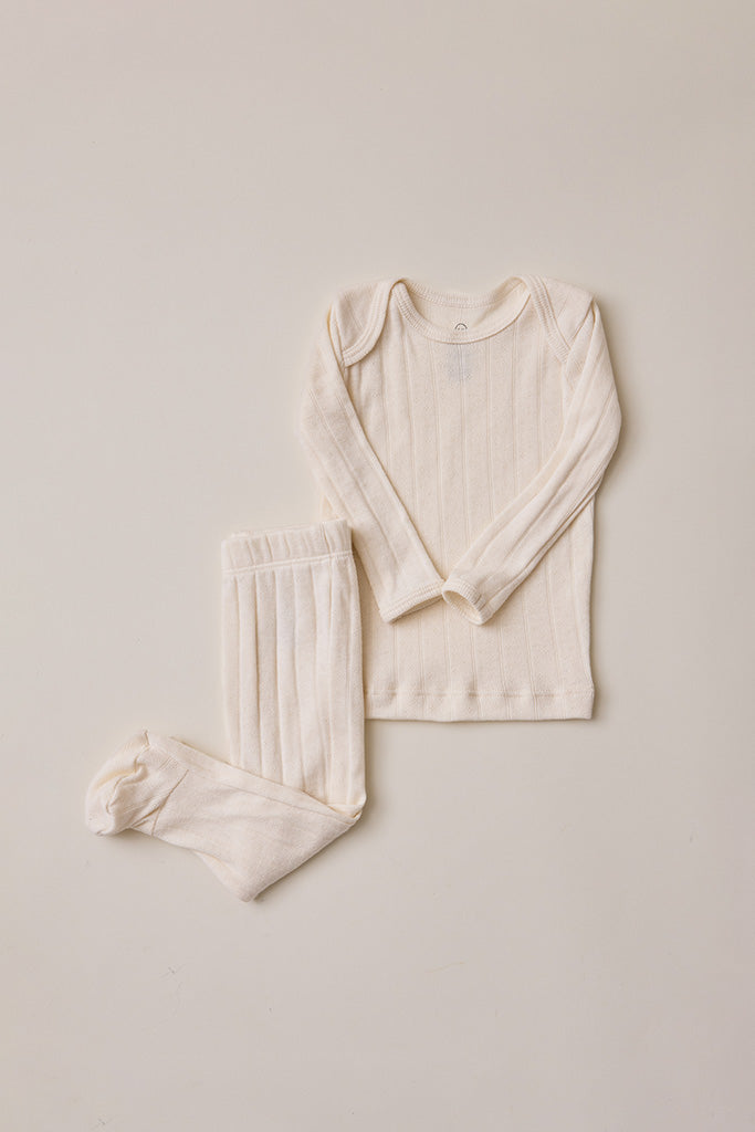 Cream Pointelle Baby Sleep Set