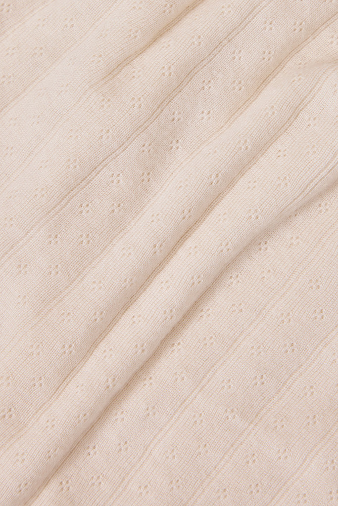 Cream Pointelle Short-Sleeve Women’s Sleep Set