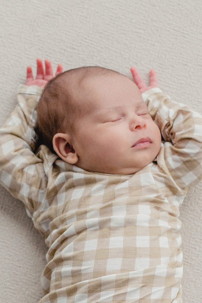Creamy Gingham Baby Sleep Set