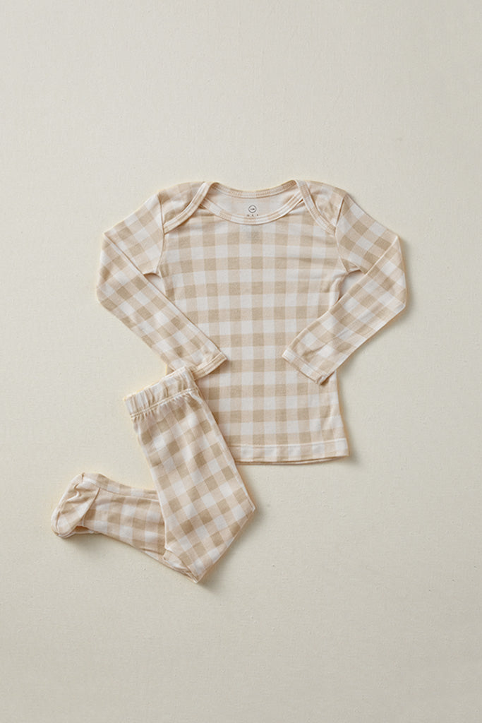 Creamy Gingham Baby Sleep Set