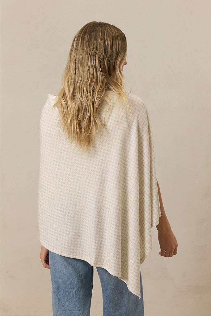 Cream Houndstooth Nursing Cover