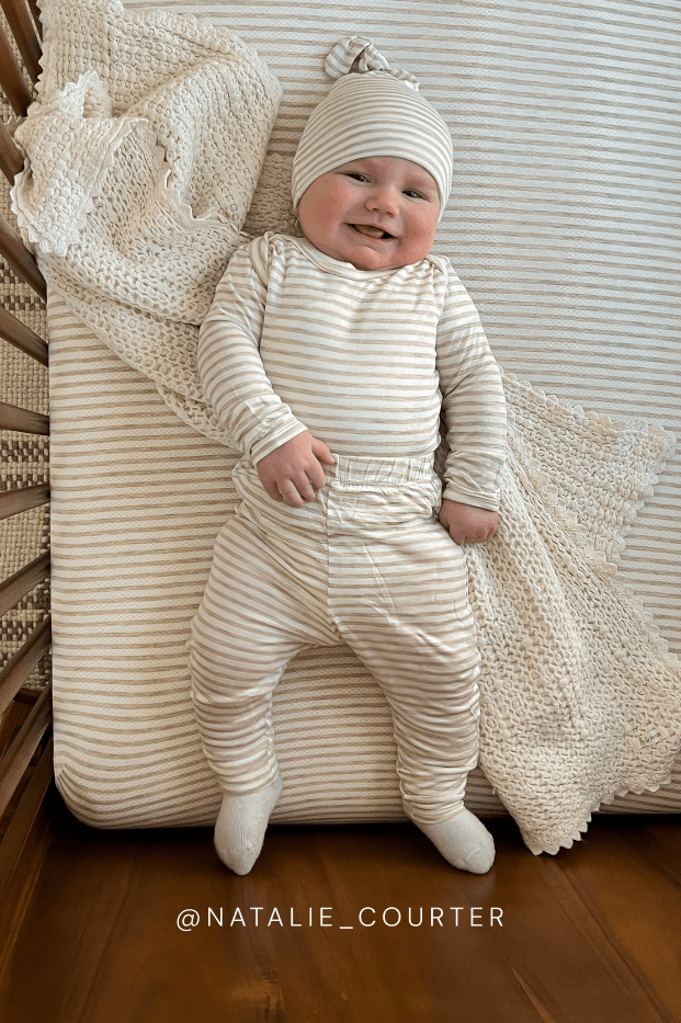 succulent crib sheet Solly Baby Driftwood Stripe Crib Sheet