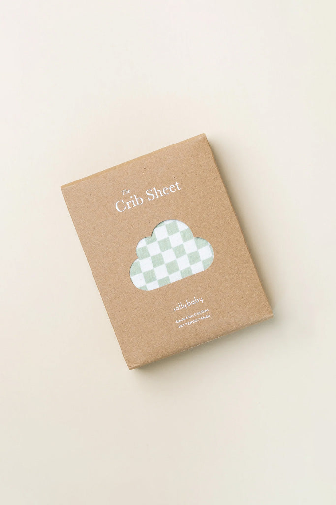 Fern Chequer Crib Sheet Solly Baby