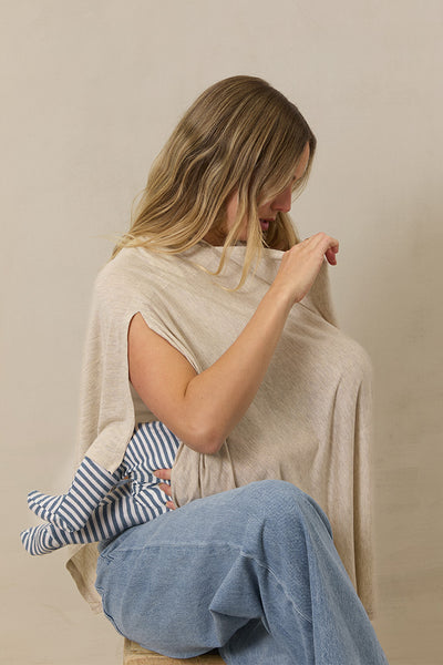 Flax Nursing Cover | Beige | TENCEL™ Modal | Breathable + For