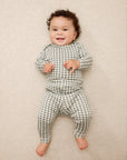 Green Gingham Baby Sleep Set