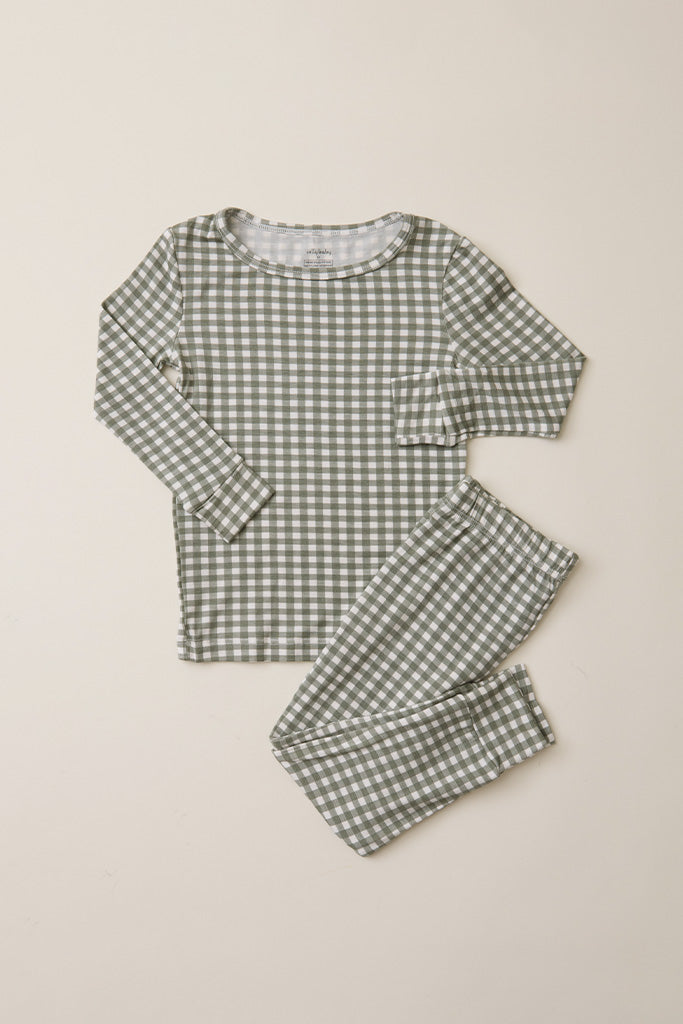 Green Gingham Toddler Sleep Set