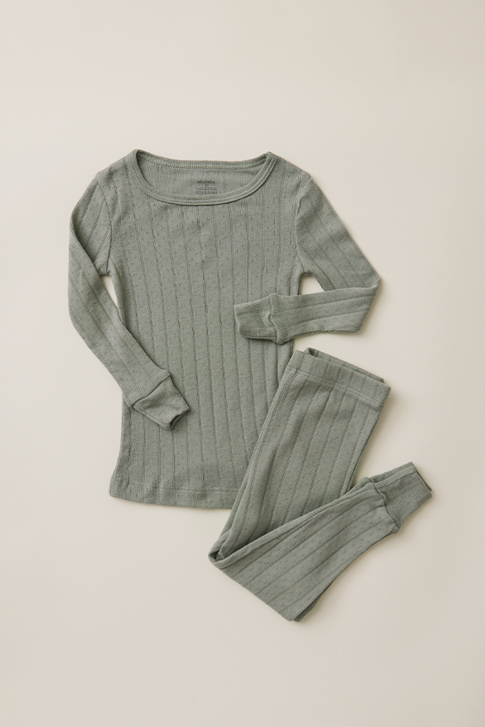 Mist Pointelle Toddler Sleep Set