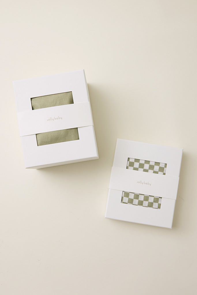 Sage Chequer Wrap + Soft Carrier Bundle