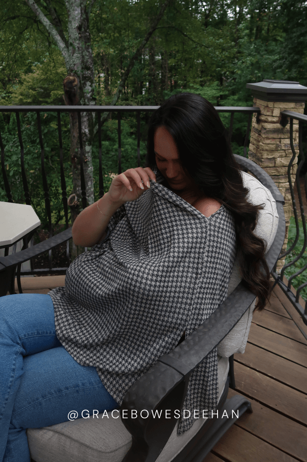 Stormy Houndstooth Nursing Cover